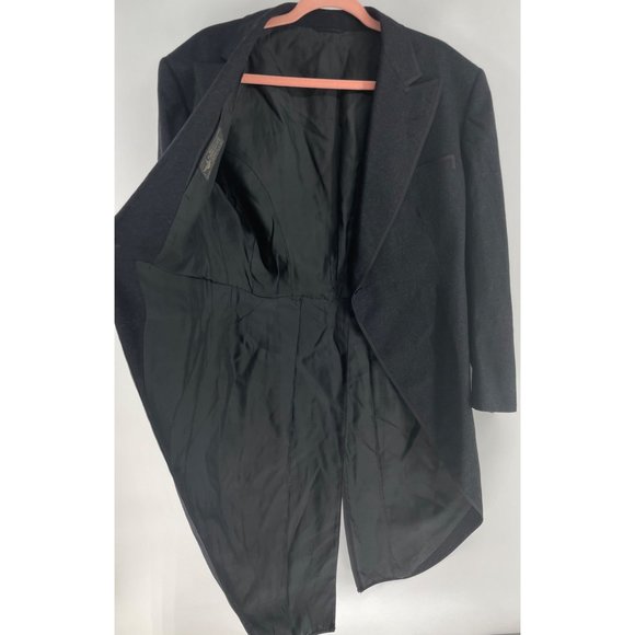 Hudson Tailoring Company Men's Size Medium Grey Double-Breasted Wool Trench Coat - Picture 4 of 7